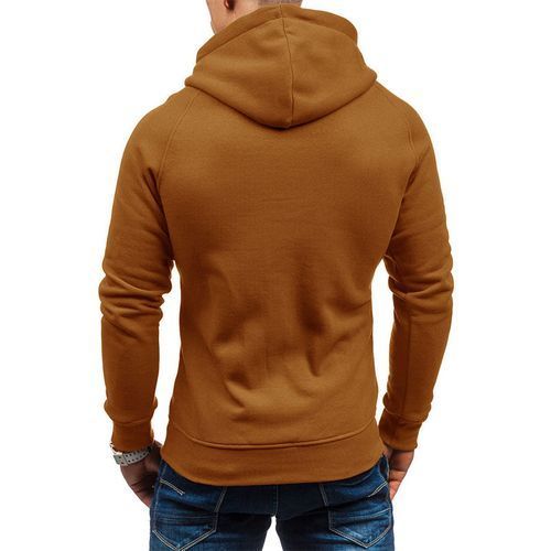 Men's Winter Thick Zipper Hoodie - Brown