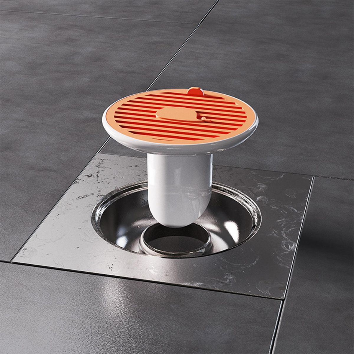 Whale Magnetic Drain Cover Versatile Kitchen Bathroom Odor-proof Orange