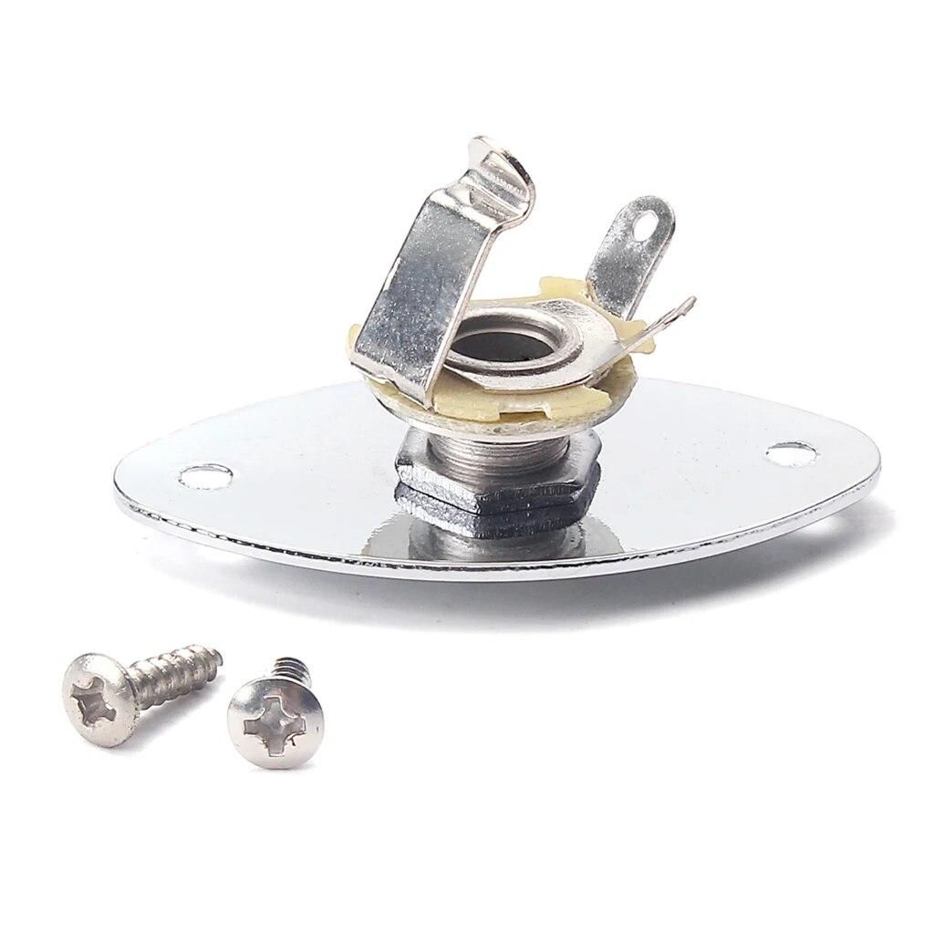 Oval Shape Output Jack Plate Socket & Screws for Cigar Box Guitar Parts