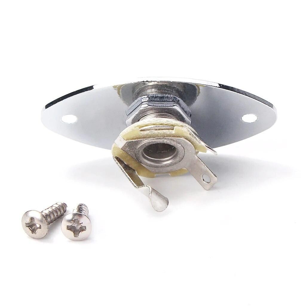 Oval Shape Output Jack Plate Socket & Screws for Cigar Box Guitar Parts