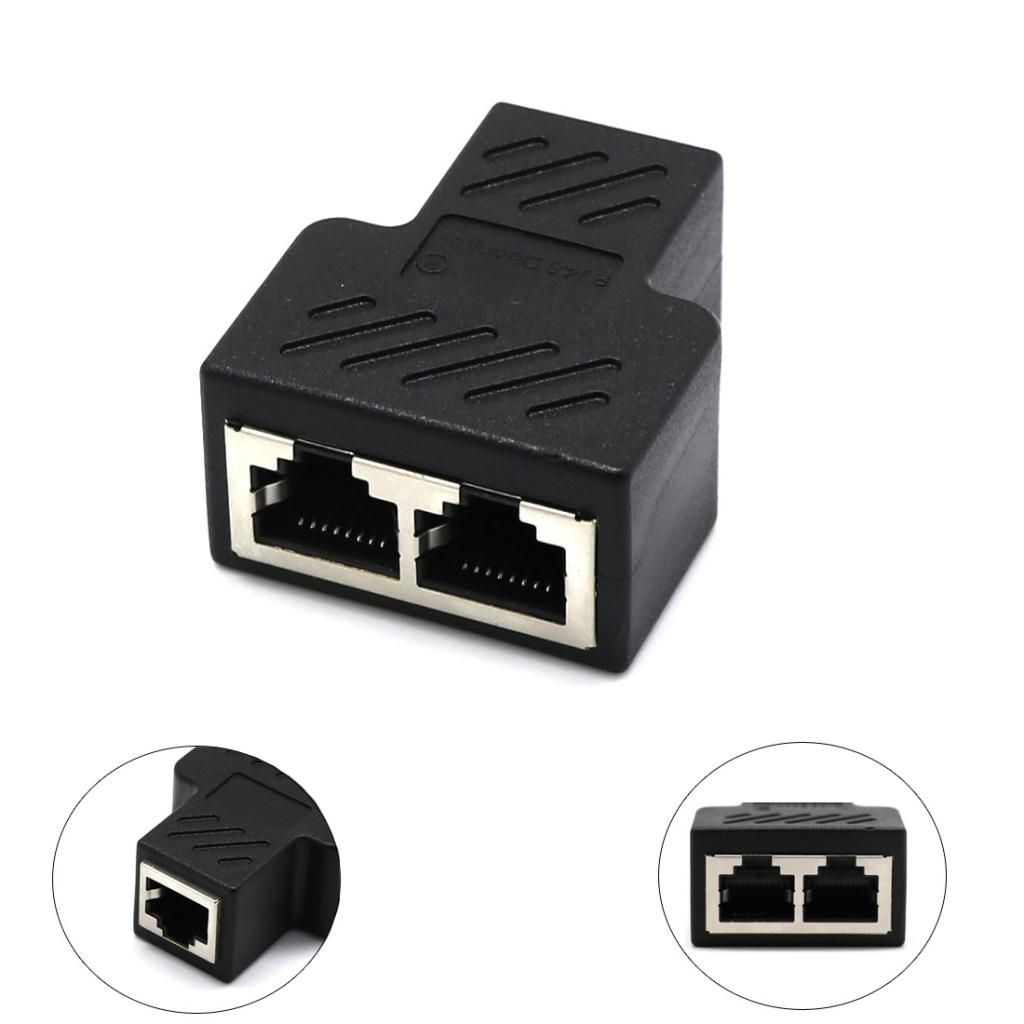 2pcs 1 To 2   Network Cable  Splitter  Adapter