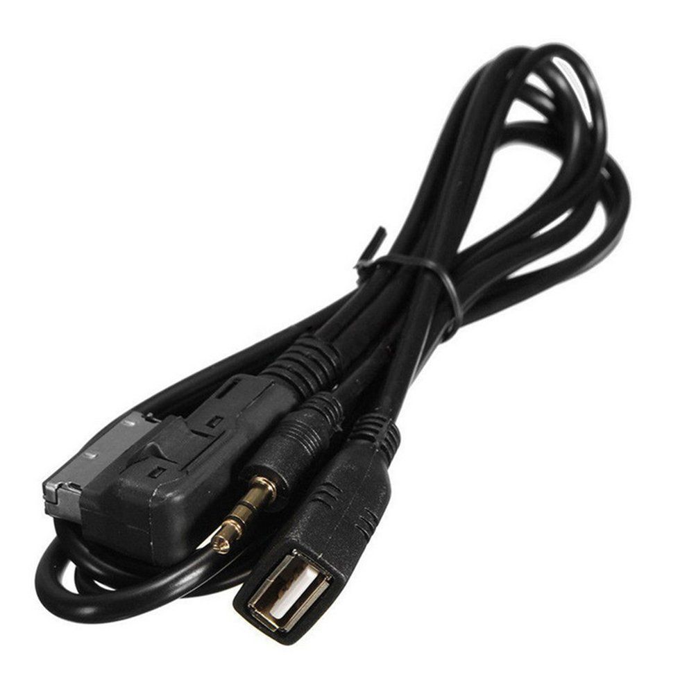 Car AMI AUX USB Cable For IPhne 6s 5 Fit For Mercedes Benz-Black