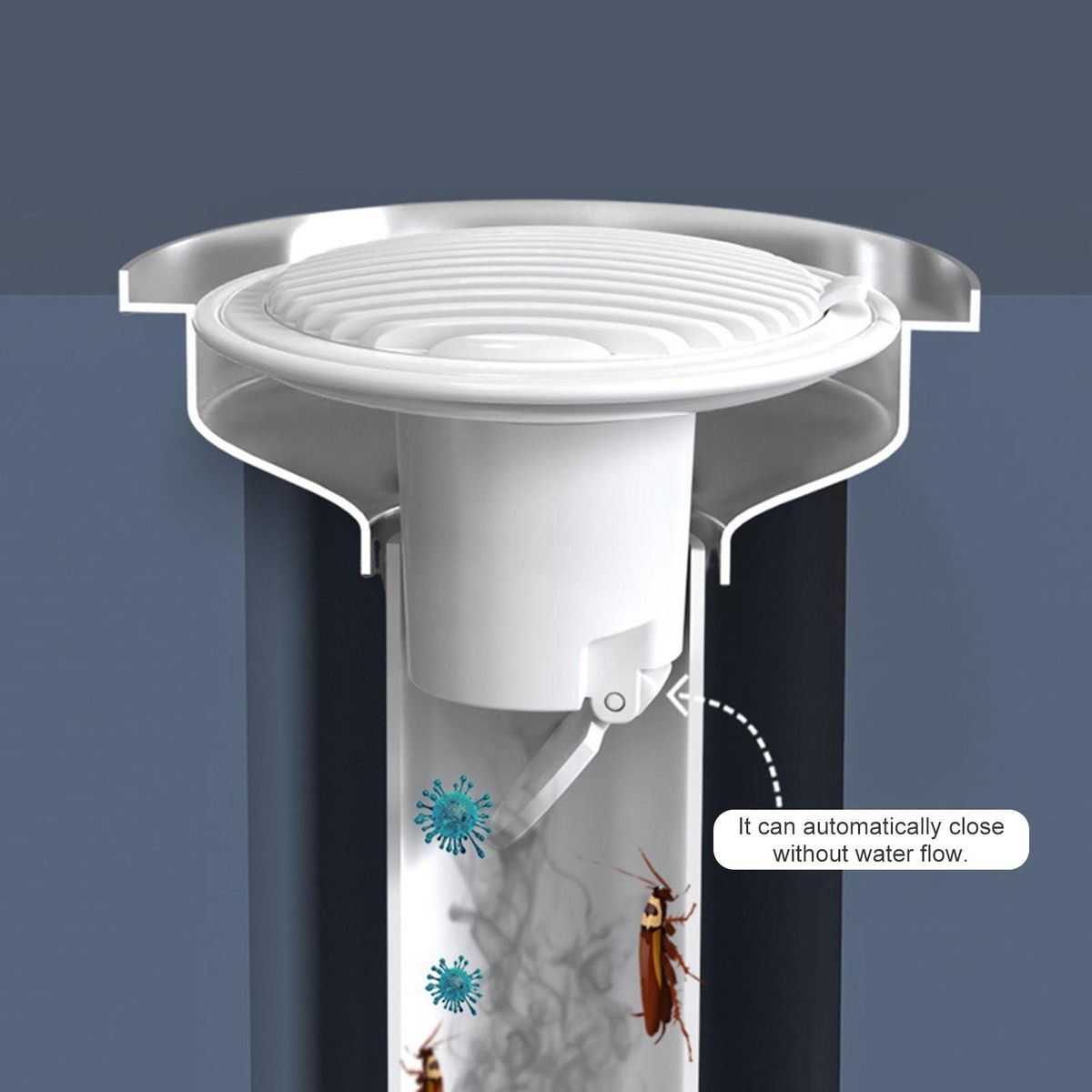 Floor Drain Core Shower Floor Drain Backflow Preventer Valve Sewer Core White