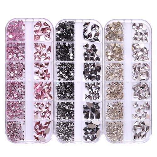 12-Grid Flat Diamonds Special-Shaped Diamonds Manicure