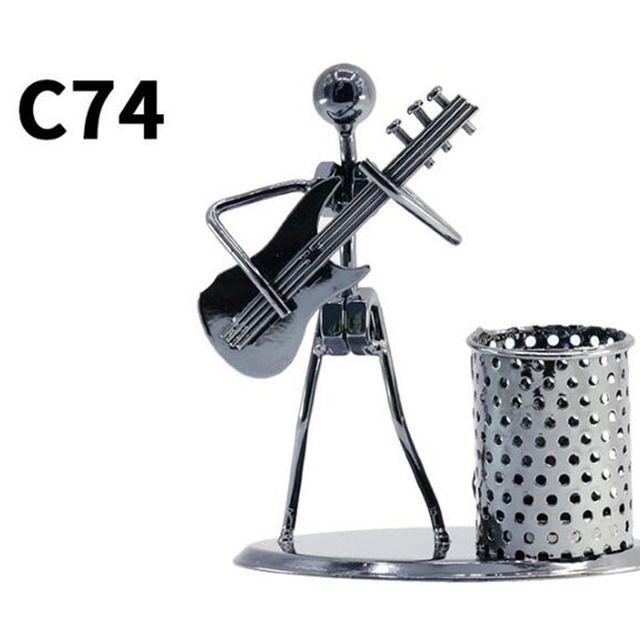 Metal Music Man Pen Holder Office Home Decoration Desk