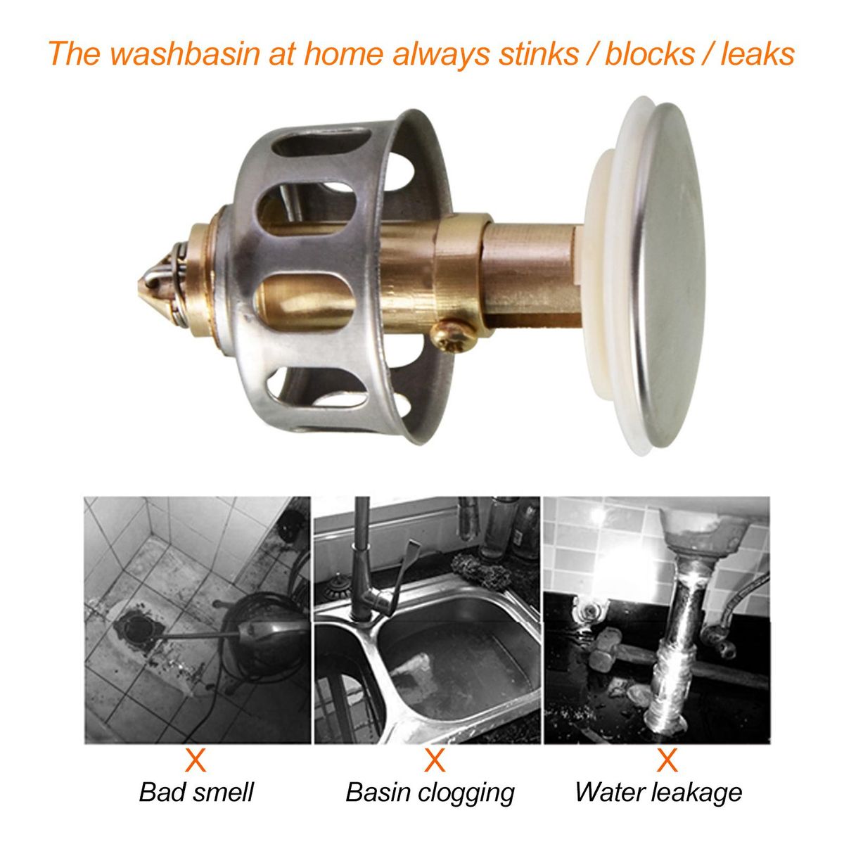 Universal Size 2 in 1 Bathtub Stopper and Bounce Drain Filter,Pop Up Bathroom Sink Drain Plug With Basket,Universal Sink Drain Stopper King