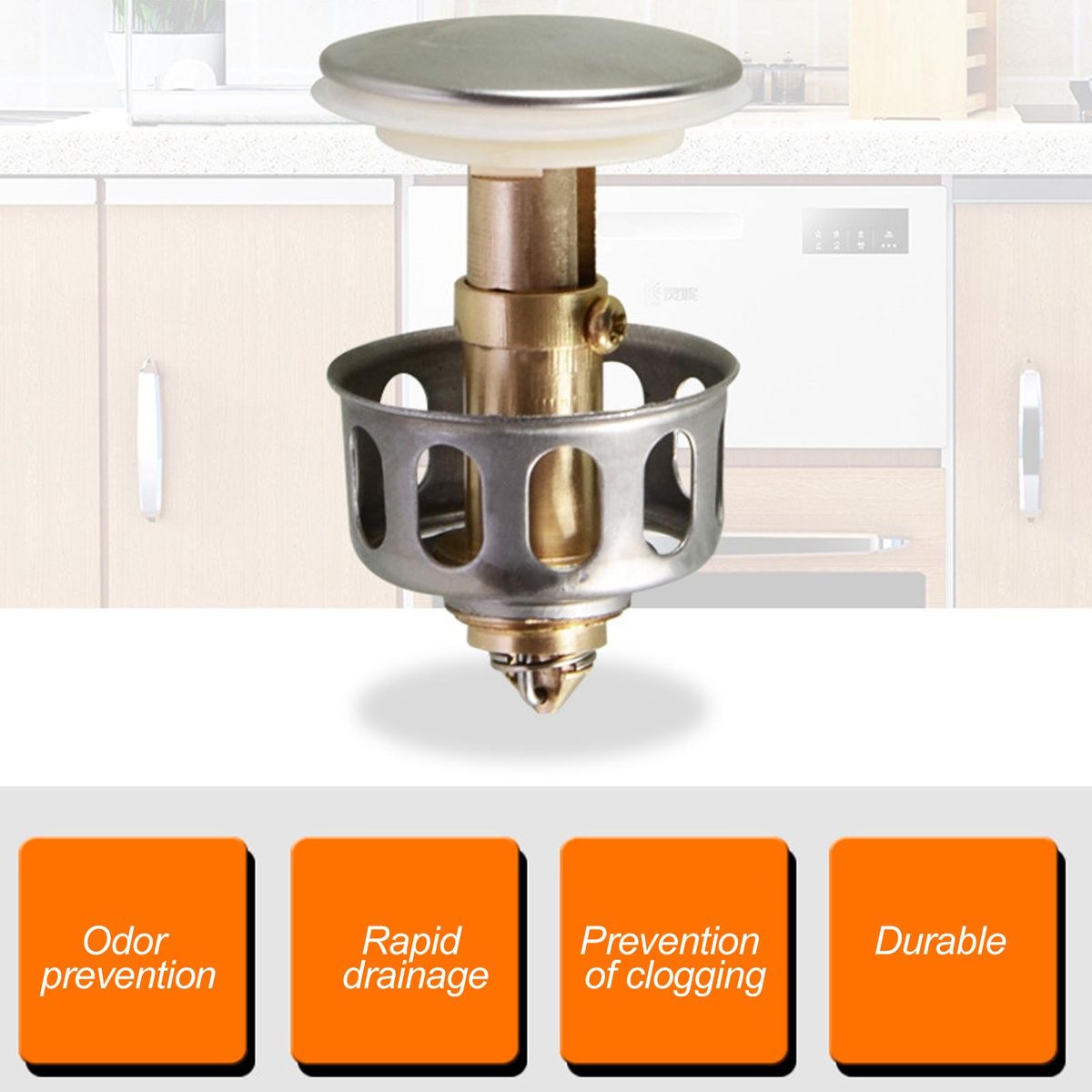 Universal Size 2 in 1 Bathtub Stopper and Bounce Drain Filter,Pop Up Bathroom Sink Drain Plug With Basket,Universal Sink Drain Stopper King