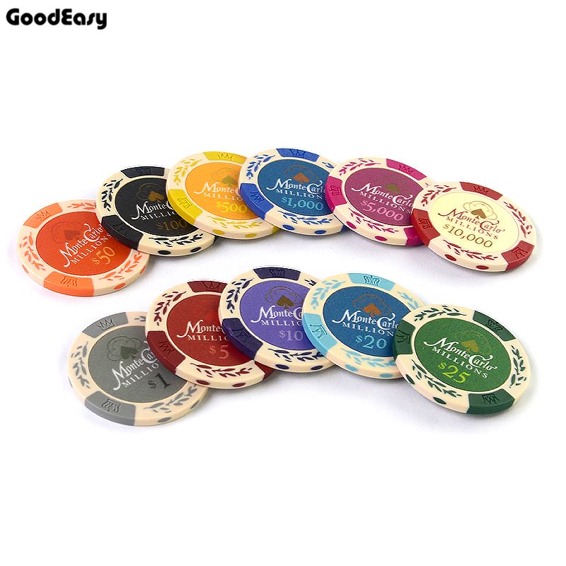 Professional Clay Chip Sample Chips Set With High Quality Each Denomination For One Pcs Chips