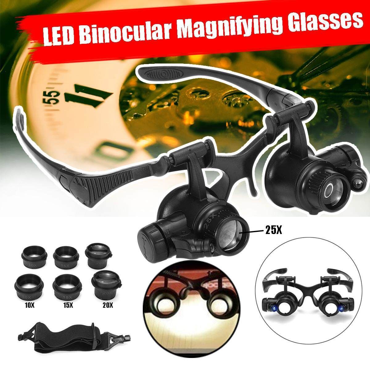 Headband Headset LED Head Lamp Light Jeweler Magnifier Magnifying Glass Loupe