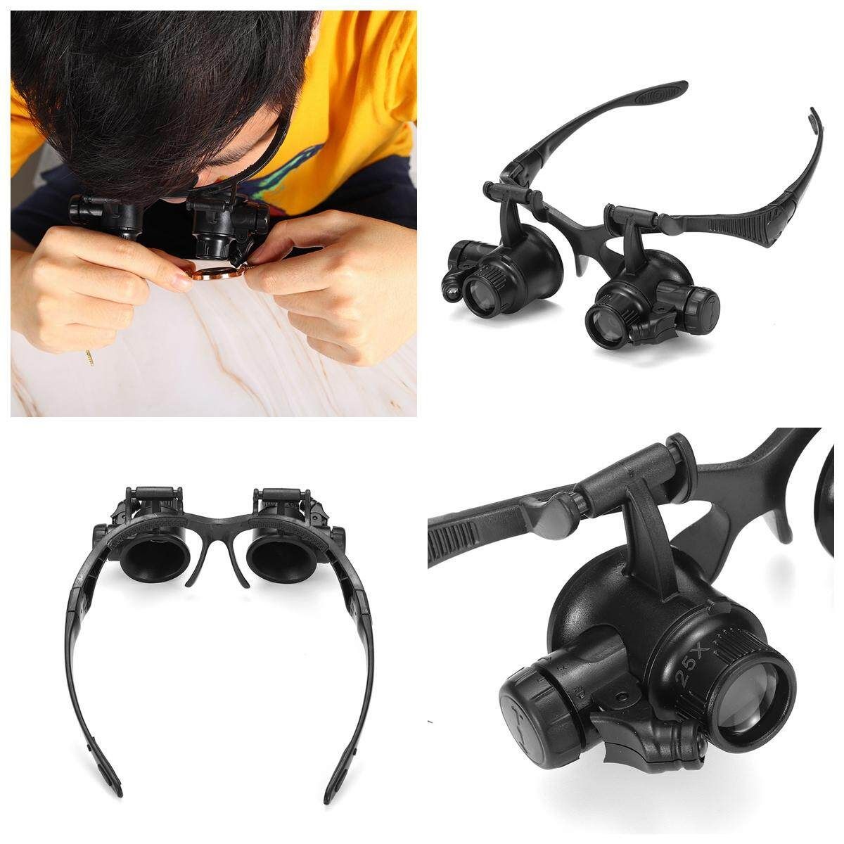Headband Headset LED Head Lamp Light Jeweler Magnifier Magnifying Glass Loupe