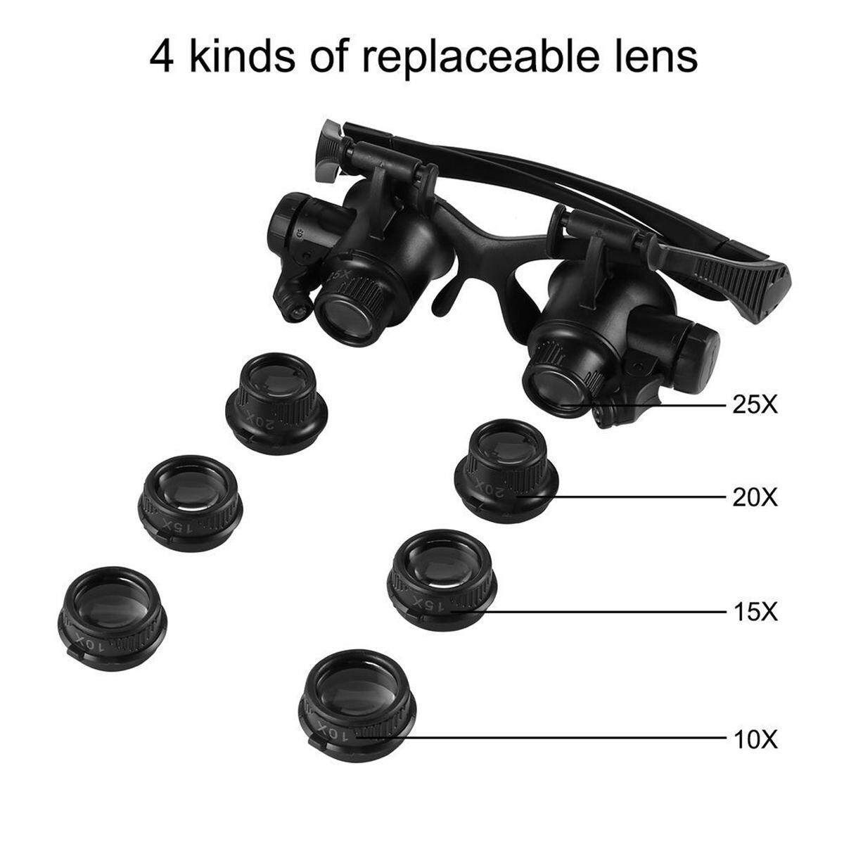 Headband Headset LED Head Lamp Light Jeweler Magnifier Magnifying Glass Loupe