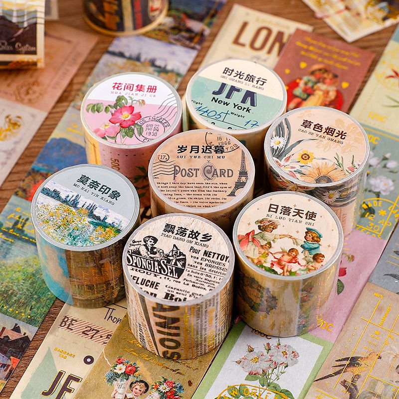 10pcs 1lot Decorative Adhesive Tapes Gold Angel Flowers