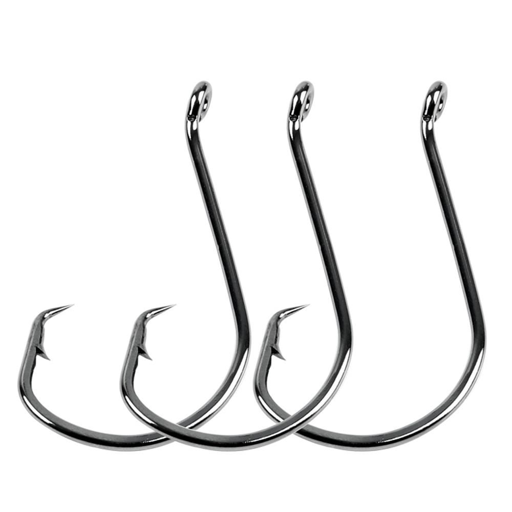 75pcs/box Offset Circle Hooks Assortment High Carbon Steel Fishing Hooks