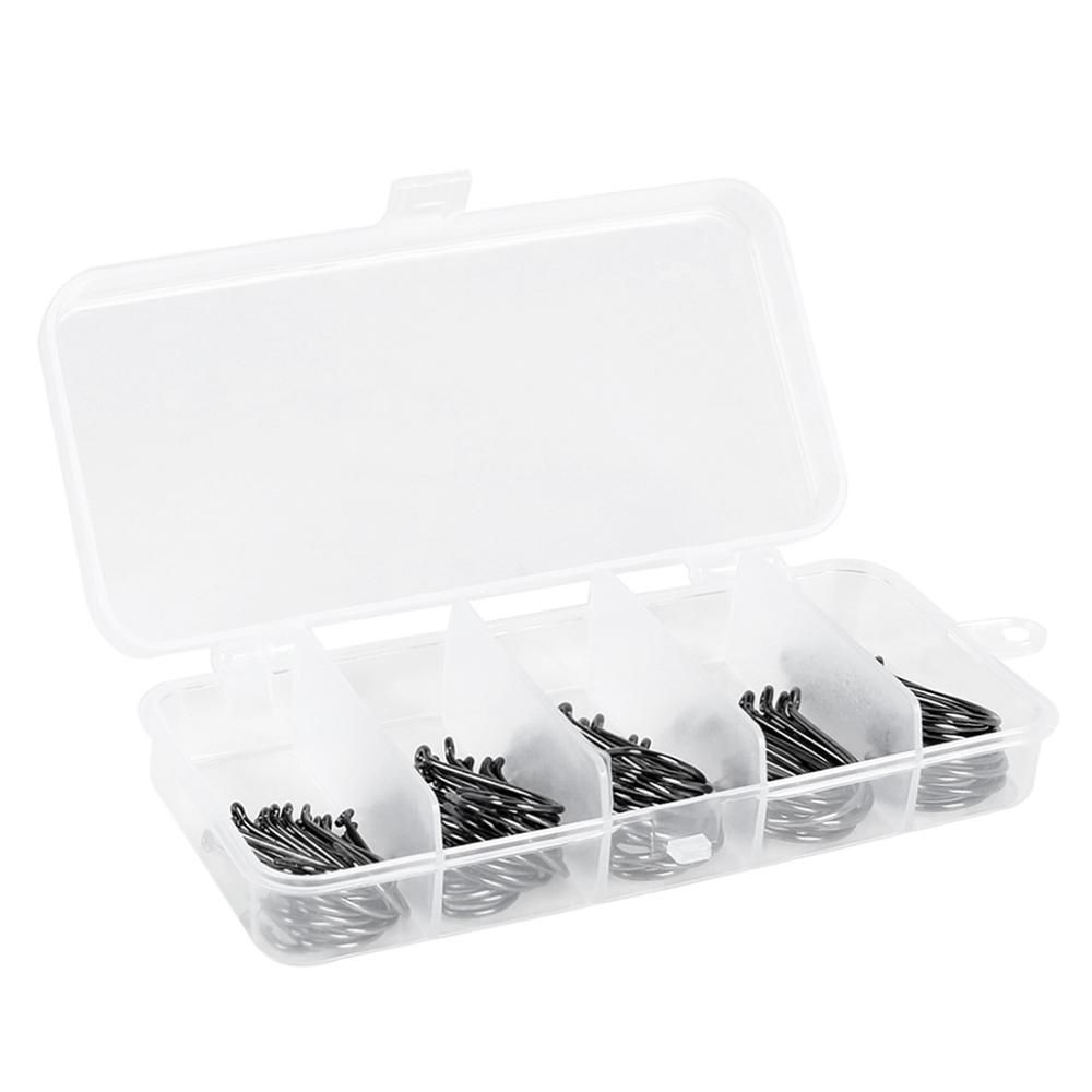 75pcs/box Offset Circle Hooks Assortment High Carbon Steel Fishing Hooks
