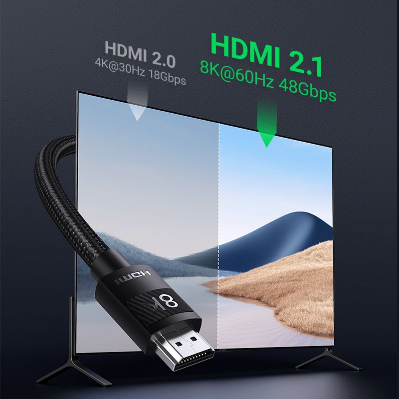 8K HDMI 2.1 Cable HD 8K@60Hz High Speed 48Gbps EARC HDR 0.5M