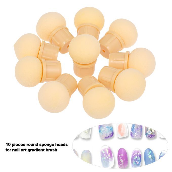 10Pcs Replaceable Round Sponge Heads For Manicure Gradient