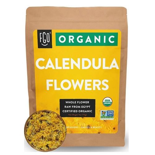 Organic Calendula Flowers Whole 4oz Resealable Kraft