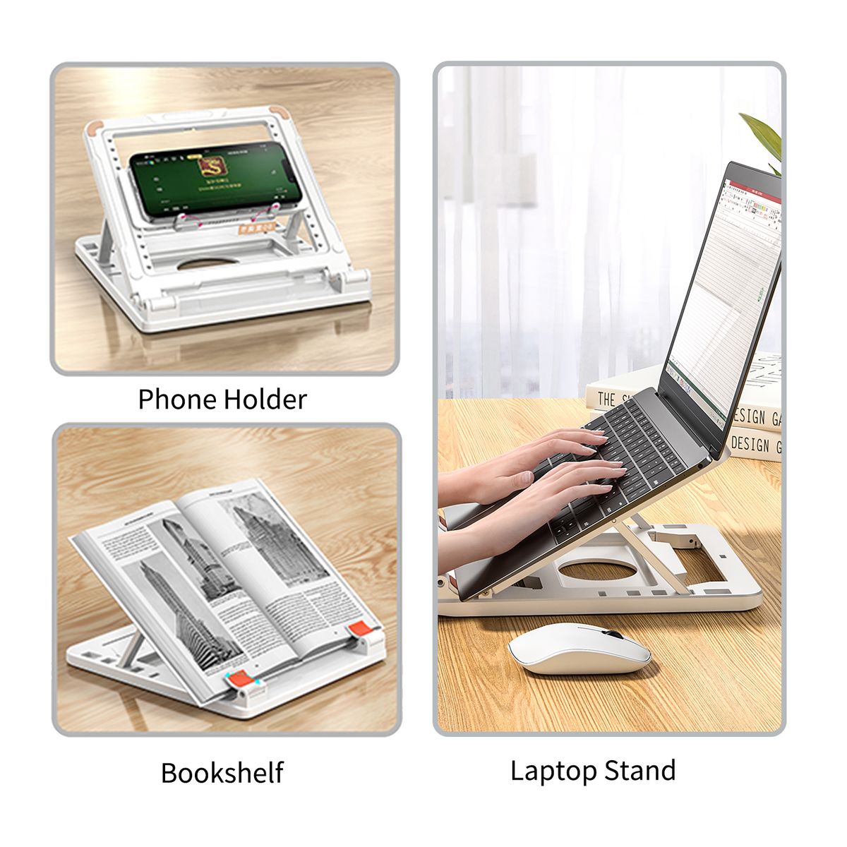 Laptop Stand With Cooler Foldable Notebook Riser Desktop