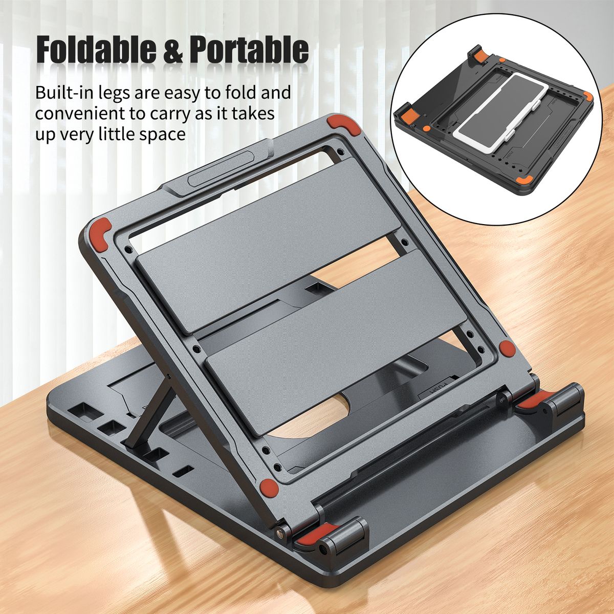 Laptop Stand With Cooler Foldable Notebook Riser Desktop