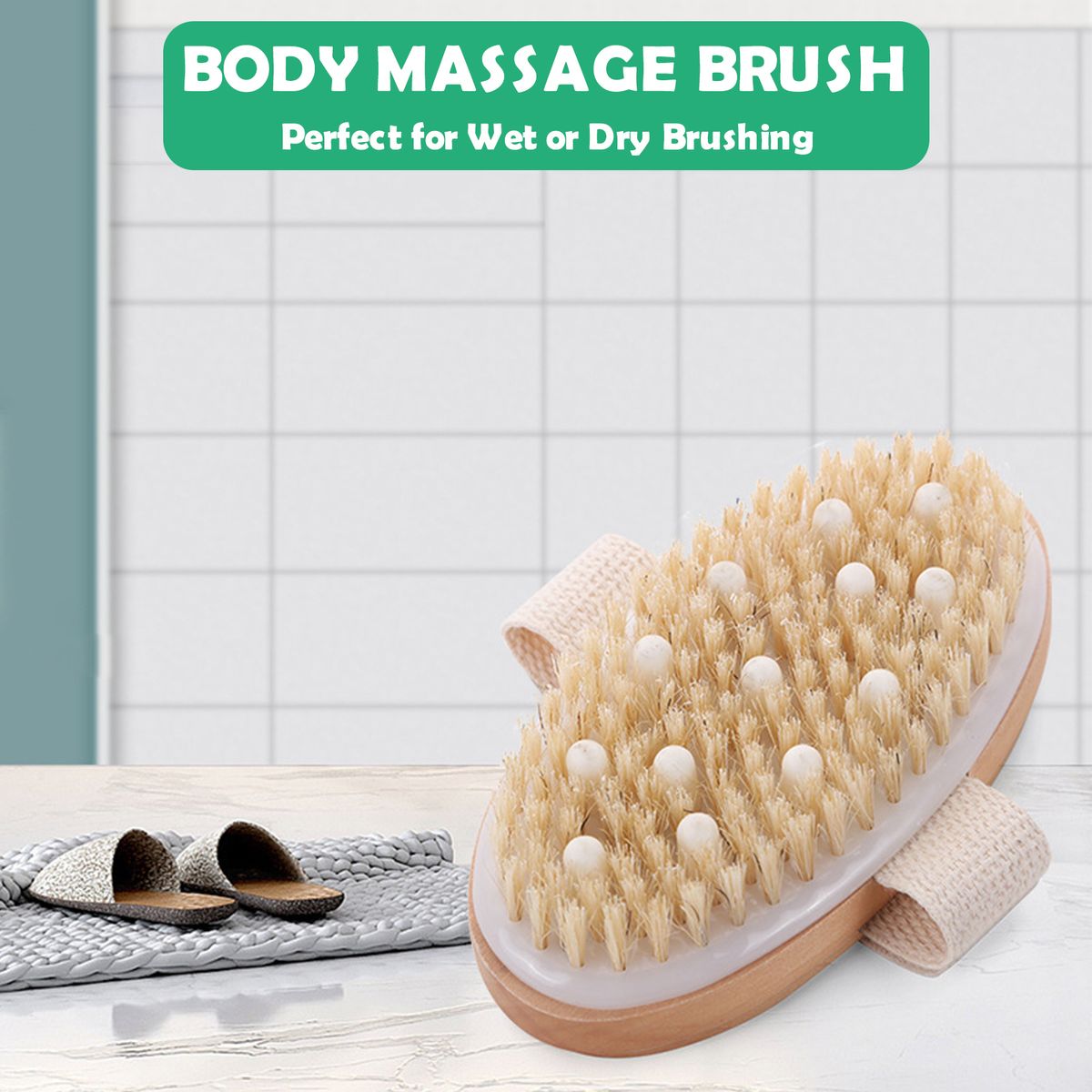 Massage Body Brush Wet Or Dry Brushing Body Exfoliating Bath