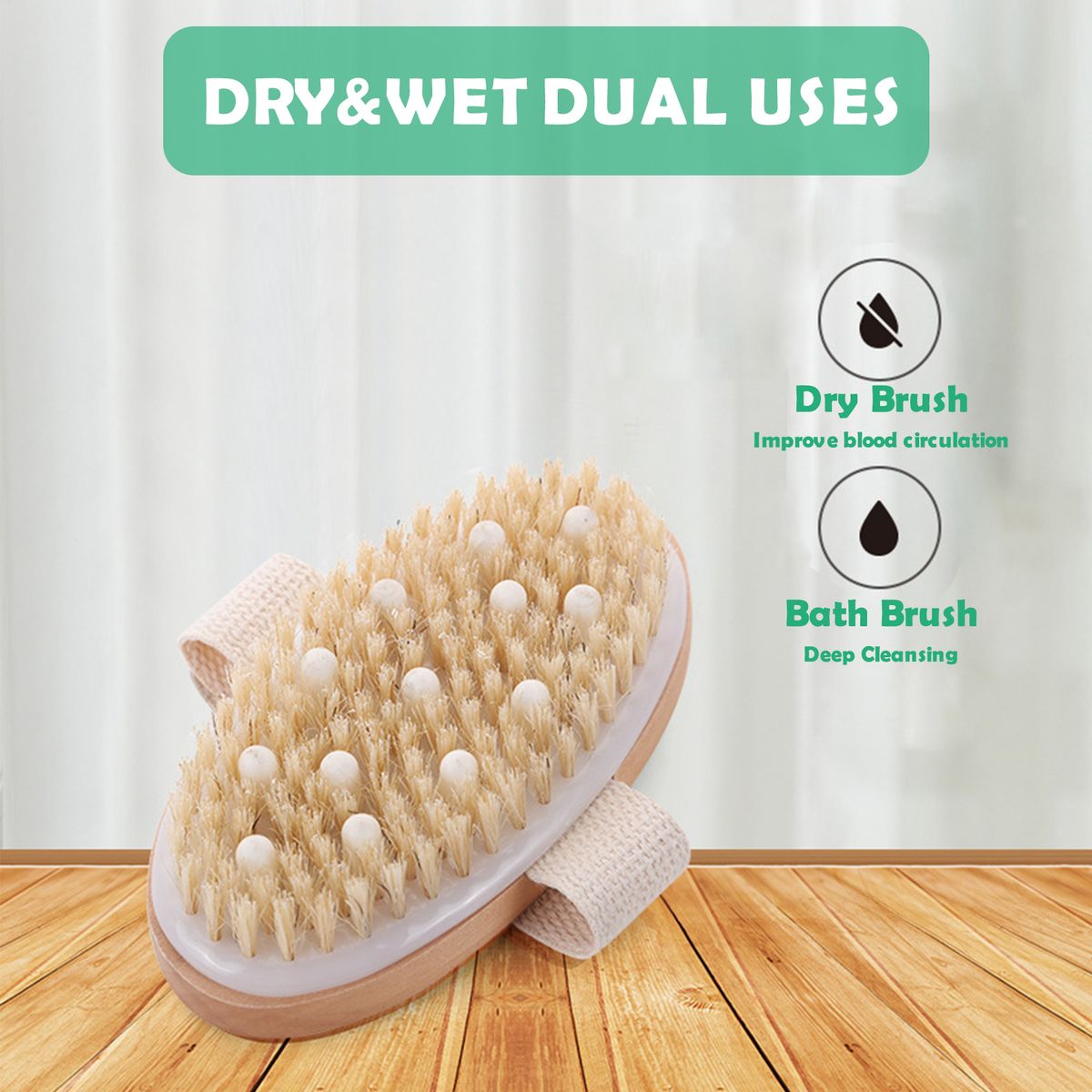 Massage Body Brush Wet Or Dry Brushing Body Exfoliating Bath