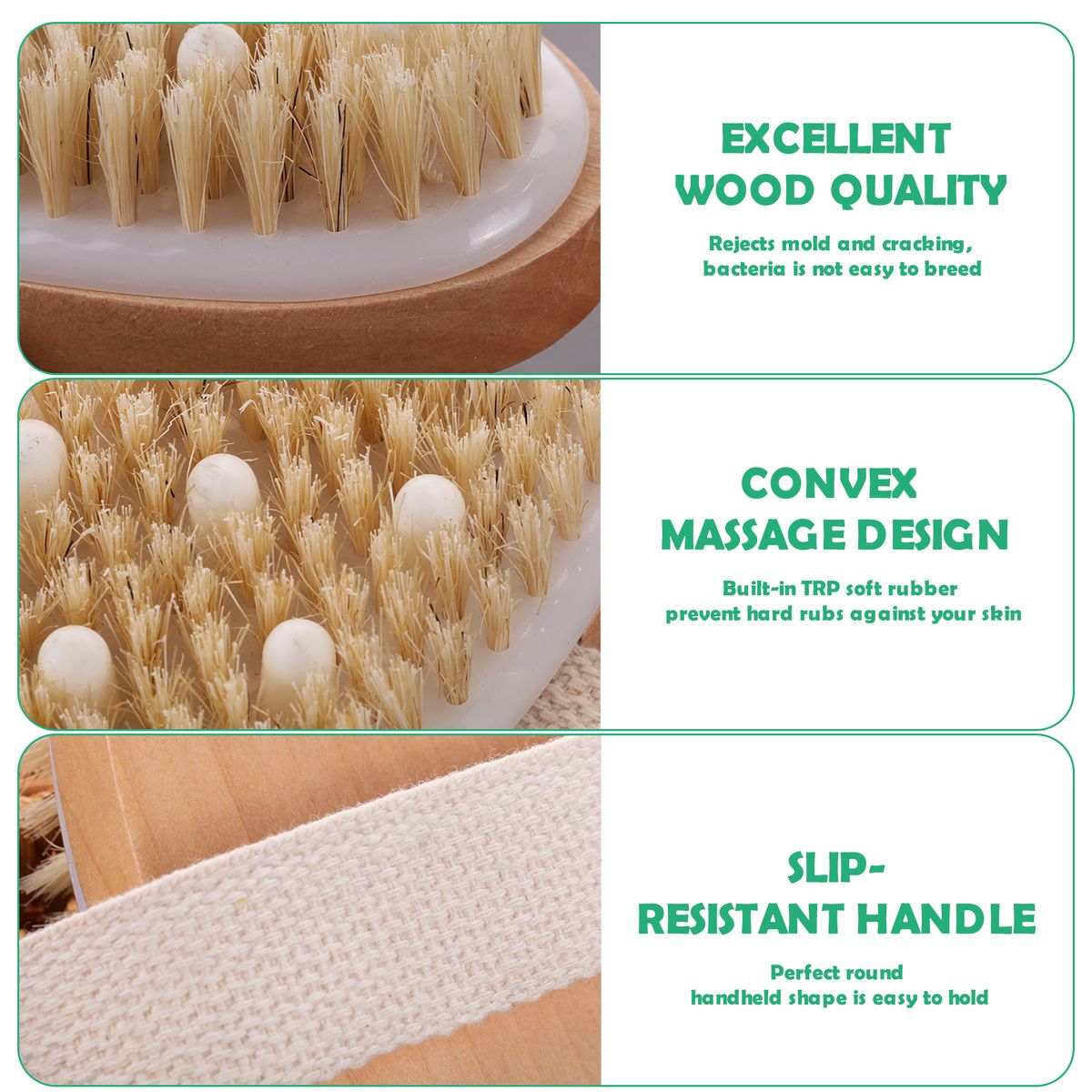 Massage Body Brush Wet Or Dry Brushing Body Exfoliating Bath