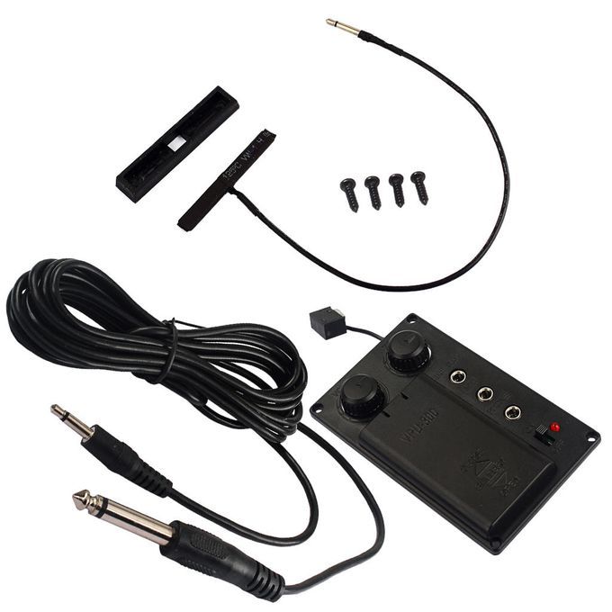 Durable 4/4 Electronic Violin Fiddle EQ Pickup Piezo With Cable Wire