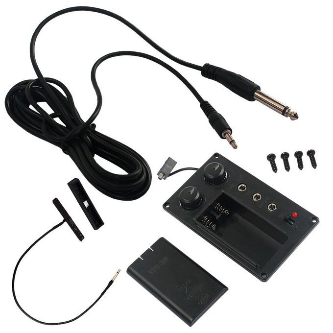 Durable 4/4 Electronic Violin Fiddle EQ Pickup Piezo With Cable Wire