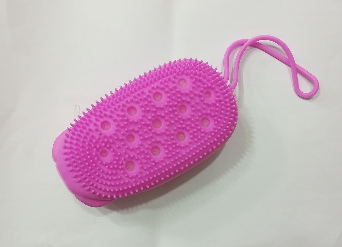 Silicone Body Scrubber Bath Sponge (Pink)