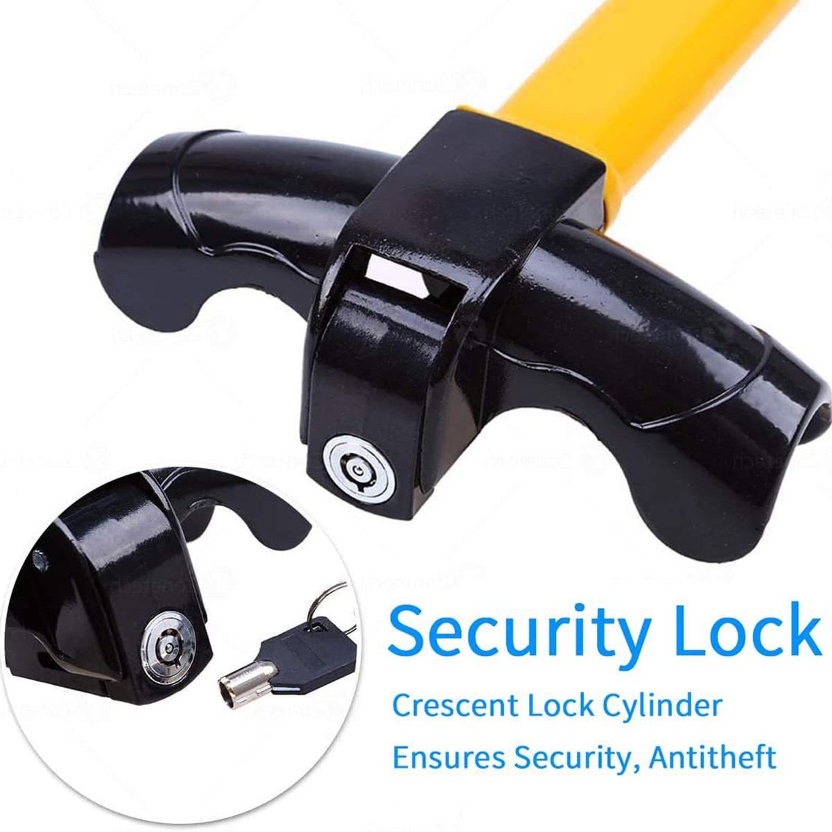 Steering Wheel Lock Tool With 2Pcs Keys Sturdy Anti