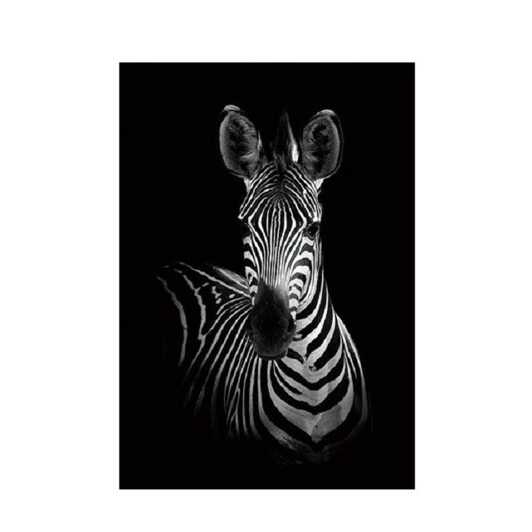 Simple Black And White Animal Decoration Painting Study Living Room Sofa Background Wall Painting Without Frame, Size:21X30cm(Zebra)