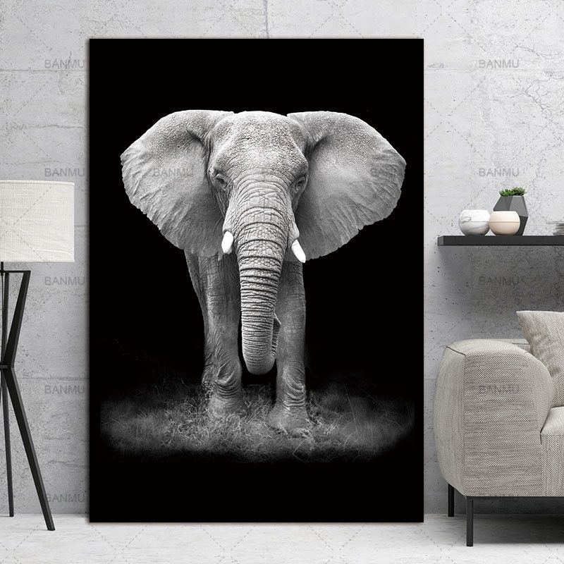 Simple Black And White Animal Decoration Painting Study Living Room Sofa Background Wall Painting Without Frame, Size:21X30cm(Zebra)