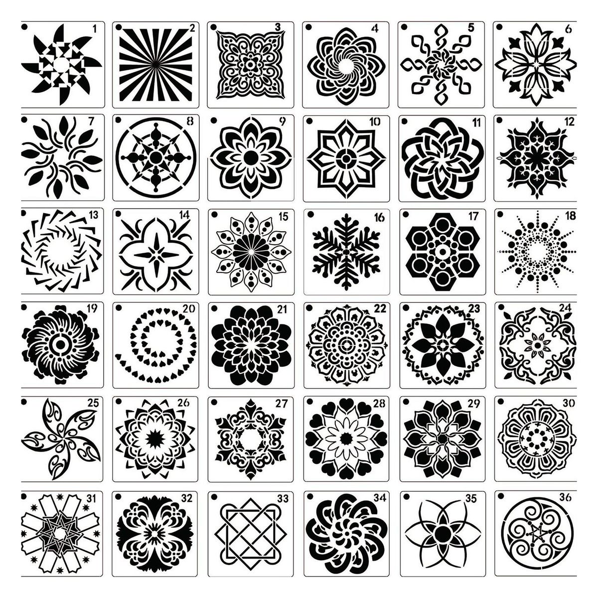 36 Pack Mandala Dot Templates Stencils For DIY Rock Painting 3.6