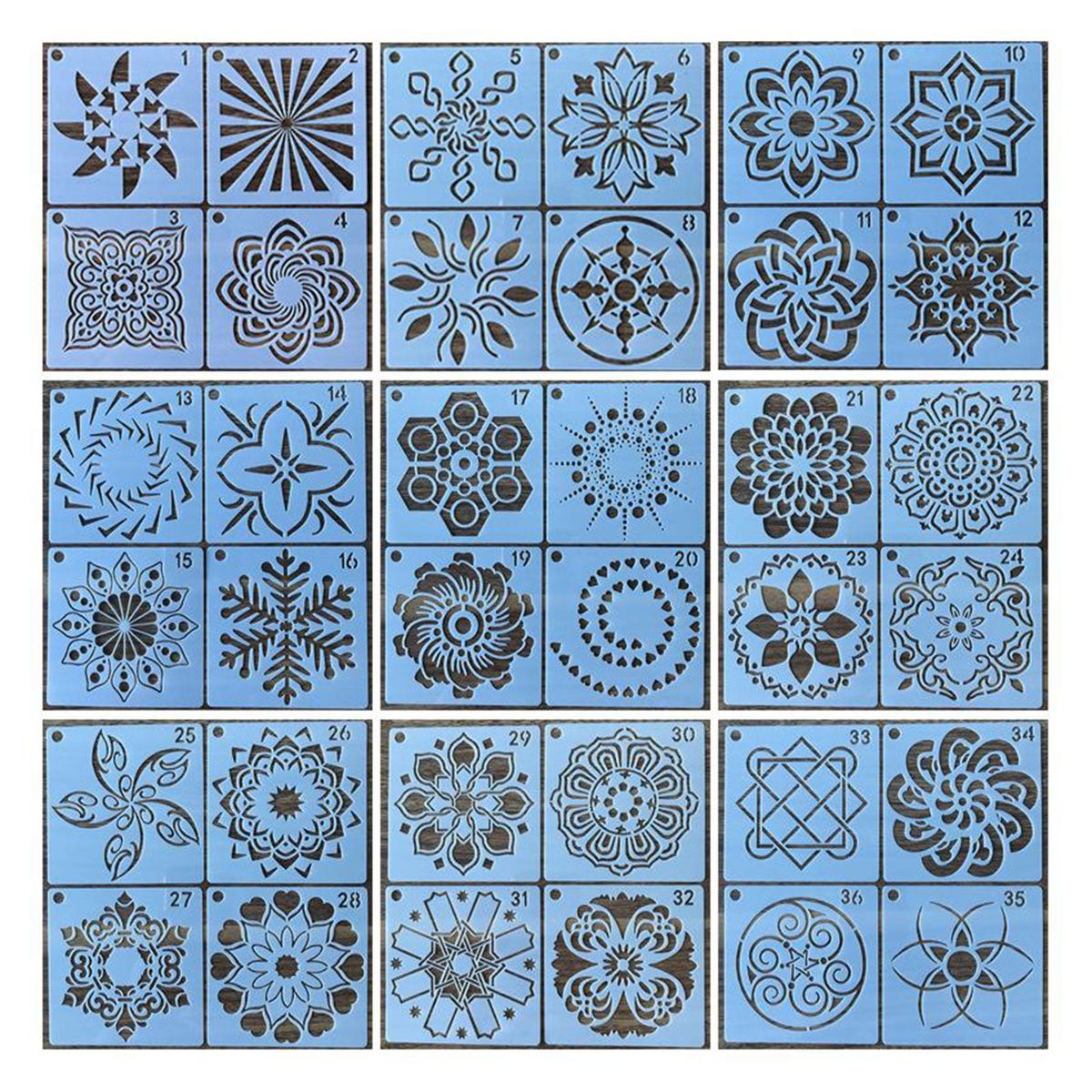 36 Pack Mandala Dot Templates Stencils For DIY Rock Painting 3.6"x3.6"