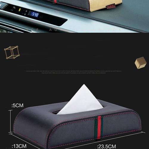 Luxury Microfiber Leather Car Tissue Box Dashboard Armrest Box Interior Storage Towel Sets Tray Paper Decoration Seat Type Box