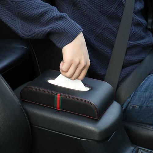 Luxury Microfiber Leather Car Tissue Box Dashboard Armrest Box Interior Storage Towel Sets Tray Paper Decoration Seat Type Box