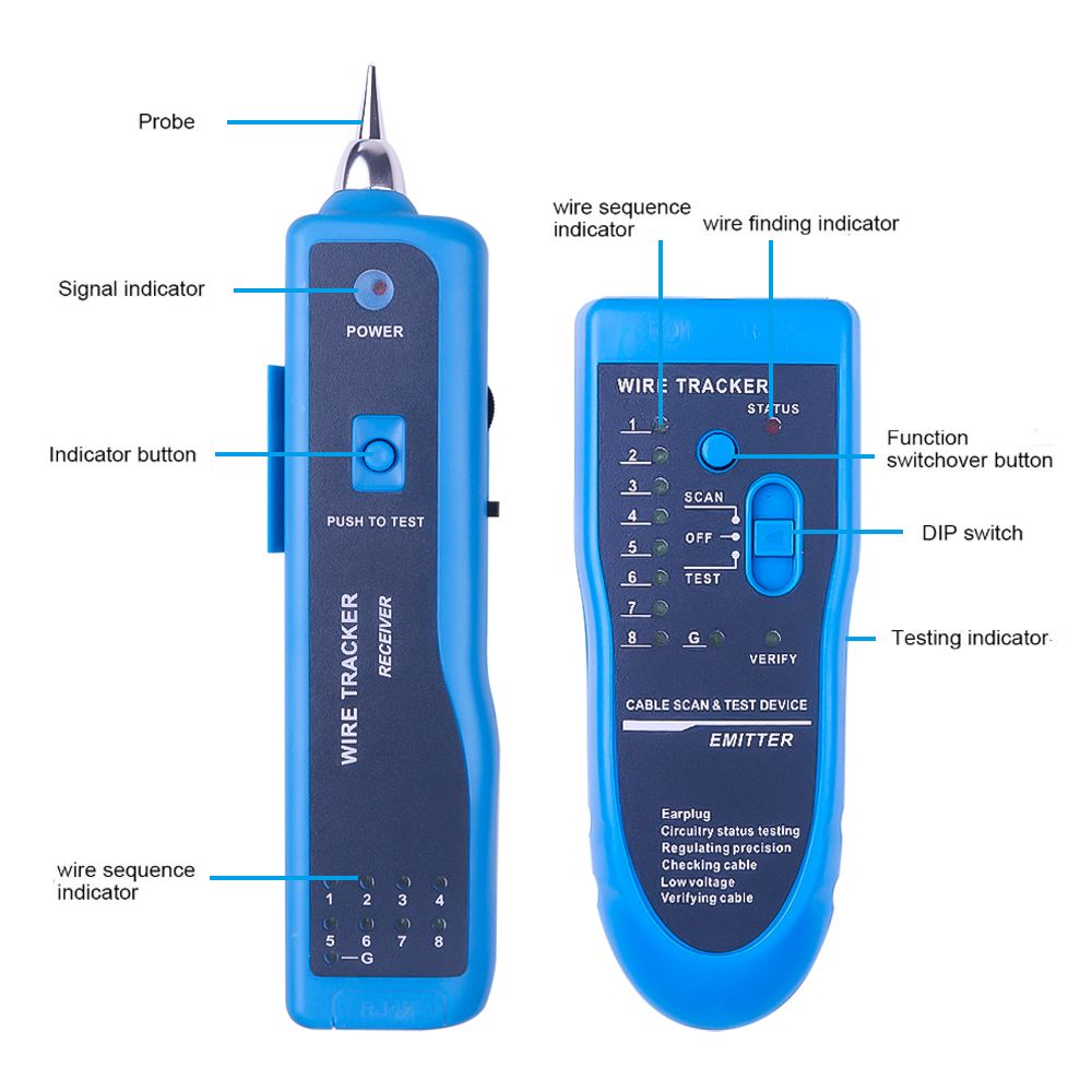 Kebidumei Telephone Wire Tracker Tracer Toner Ethernet LAN