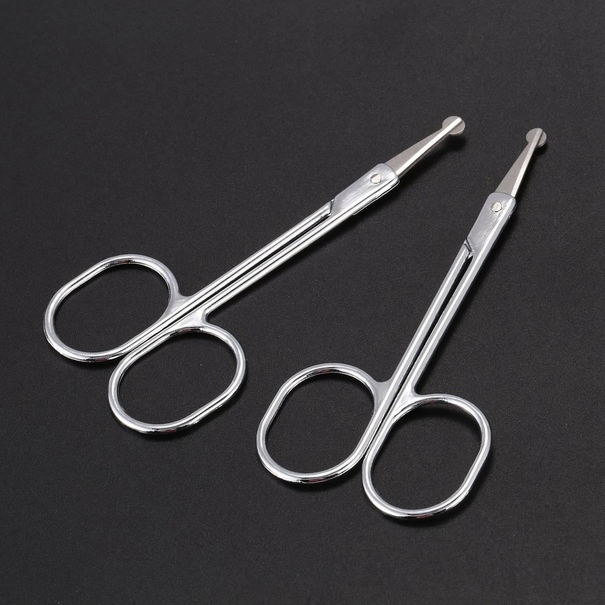 Round Tip Eyebrow Nose Hair Trimming Trimmer Scissors 2