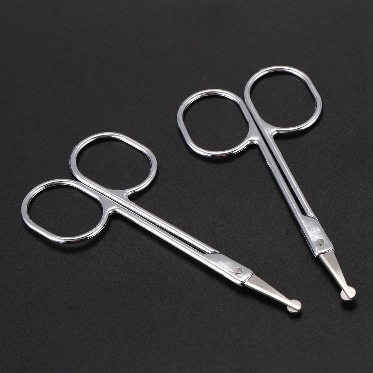Round Tip Eyebrow Nose Hair Trimming Trimmer Scissors 2