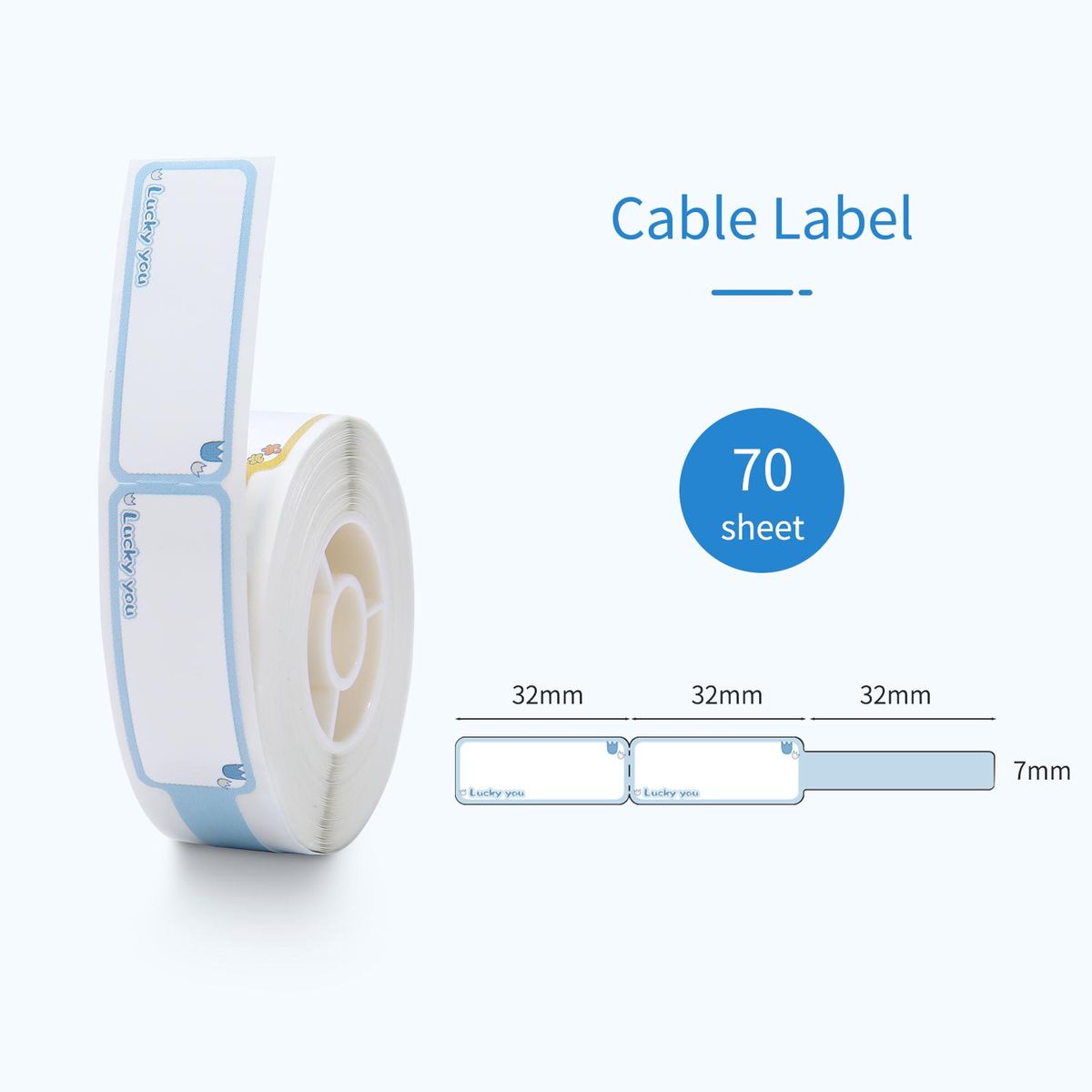 Niimbot Thermal Cable Label Paper for D11/D110/D101 Label Printer Barcode Price Size Name Blank Labels Waterproof Tear Resistant 12.5x99mm 70sheets/roll forPrice Tag Office Supplies Clothing Stores Cable Wires