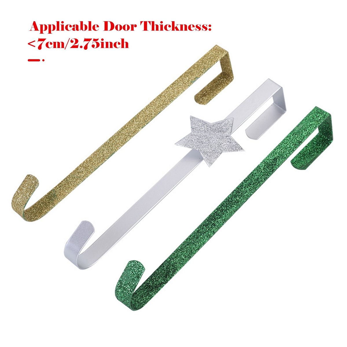 3 Pack Christmas Over Door Hooks For Clothes Sturdy Metal