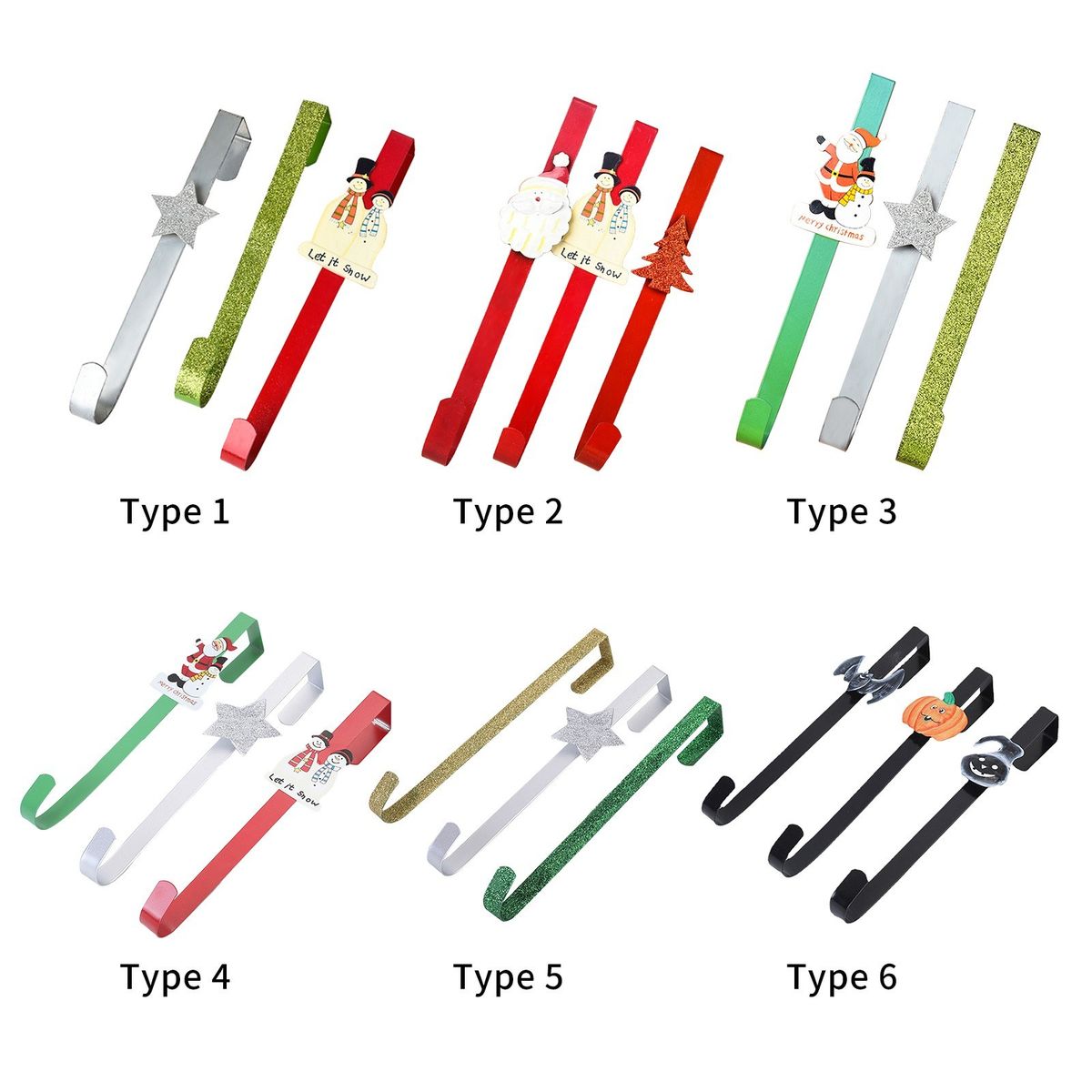 3 Pack Christmas Over Door Hooks For Clothes Sturdy Metal