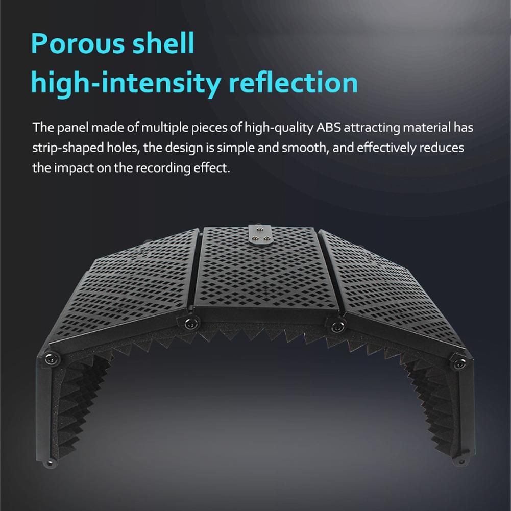 Foldable Adjustable Sound Absorbing Vocal Recording Panel Portable Isolation Microphone Shield Sound-proof Plate