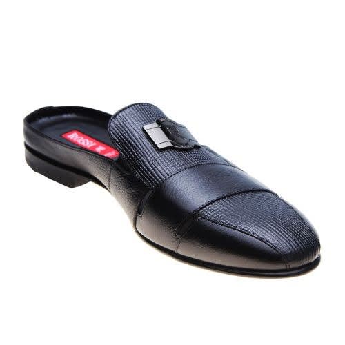 Rossi Buffalo And Stamped Leather Skin Mix Half Shoe