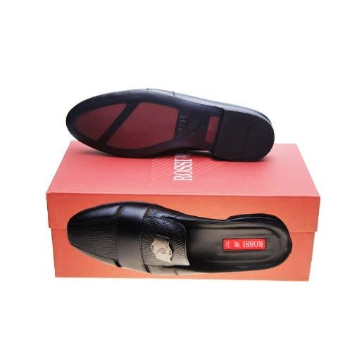 Rossi Buffalo And Stamped Leather Skin Mix Half Shoe