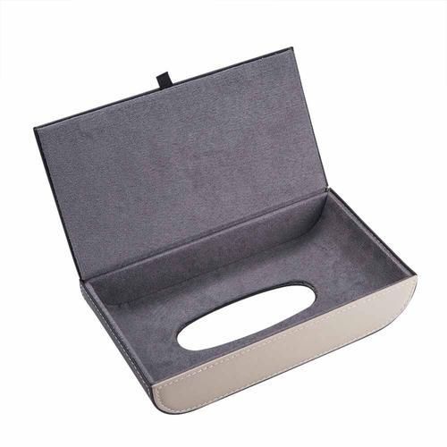 Car Leather Tissue Box Holder Interior Decoration Car Storage Removable Paper Napkin Box Household Office Tissue Box