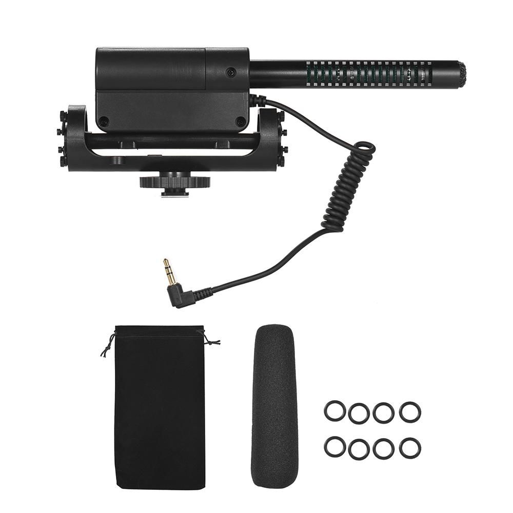 Recording Condenser Microphone Photography Interview Cardioid Directional Video Microphone for Canon Nikon Sony DSLR ILDC Cameras with 3.5mm MIC Socket
