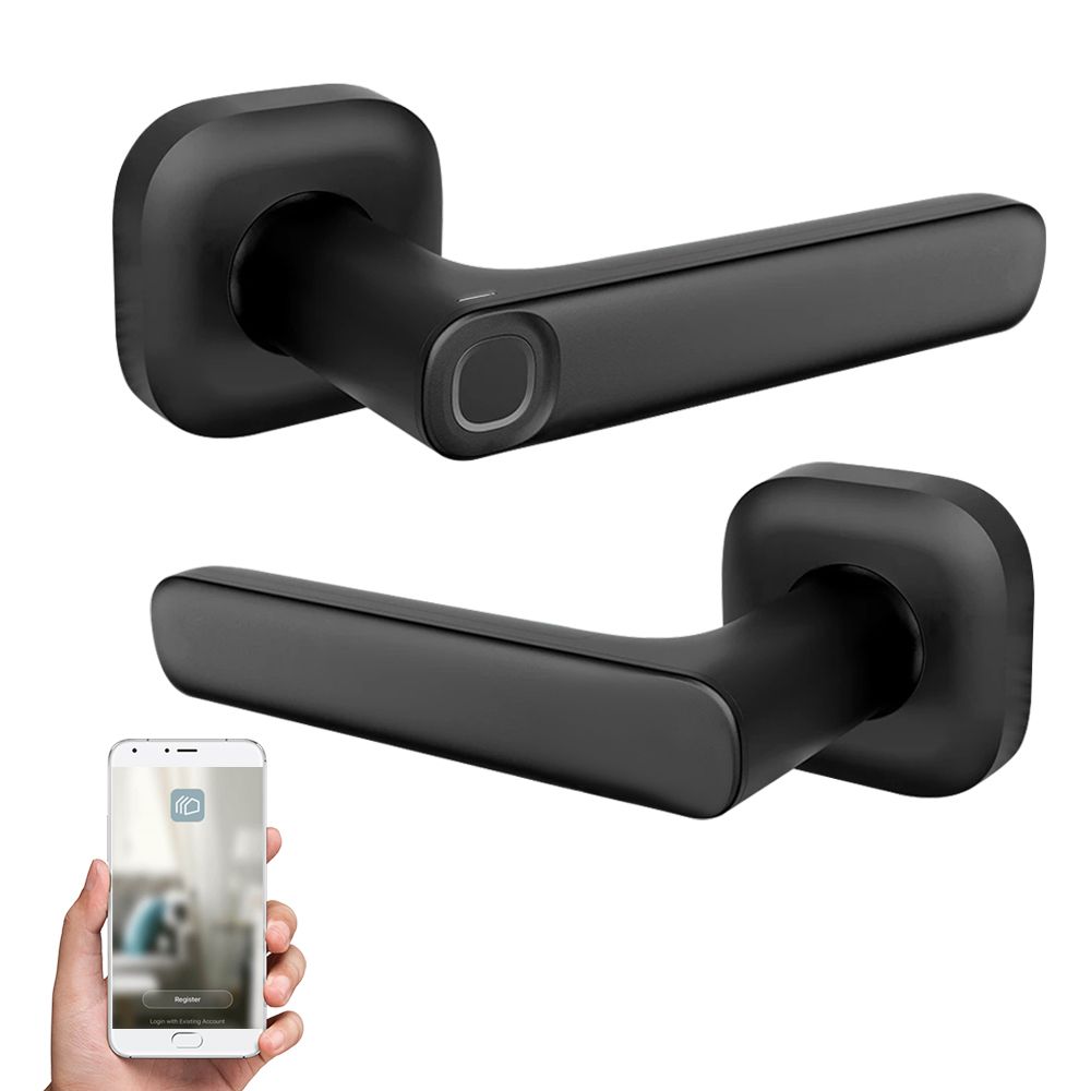 Smart Fingerprint Handle Lock Electric Door Lock Cordless