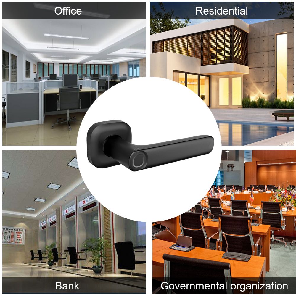 Smart Fingerprint Handle Lock Electric Door Lock Cordless