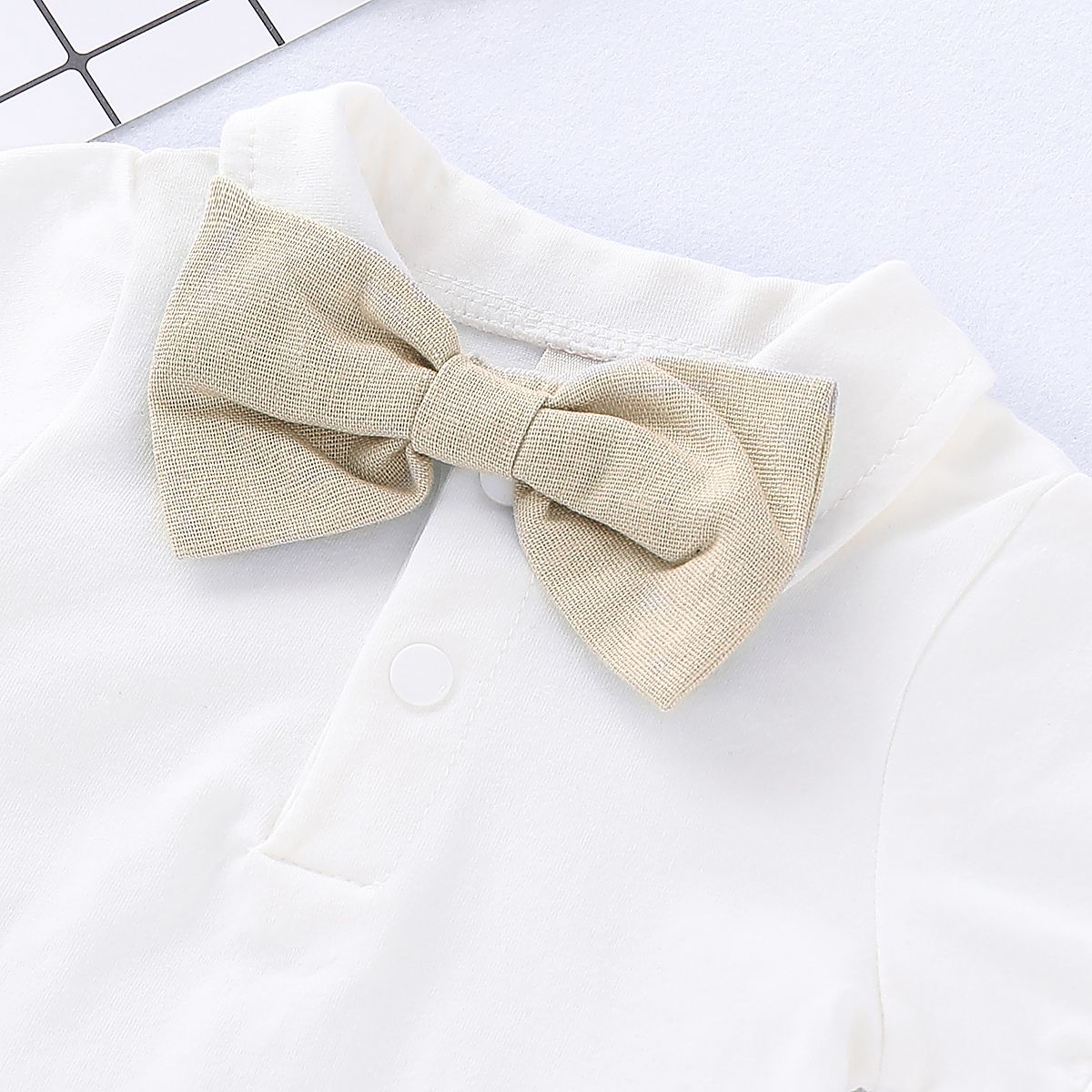 Baby Boys Gentleman Outfit Summer Clothing Set -Beige